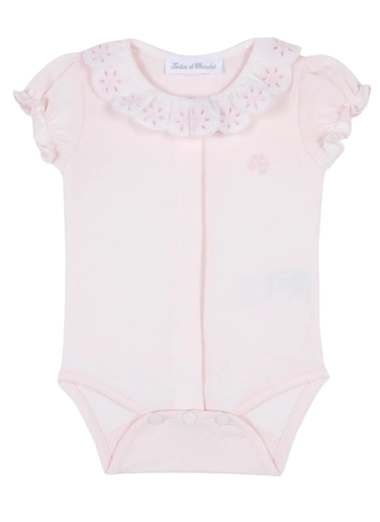 Tartine et Chocolat Embroidered Bodysuit- Light Pink