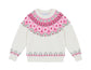 Pink and Ecru Jacquard Sweater