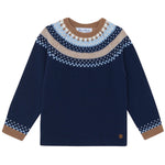 Tartine et Chocolat Navy Jacquard Sweater
