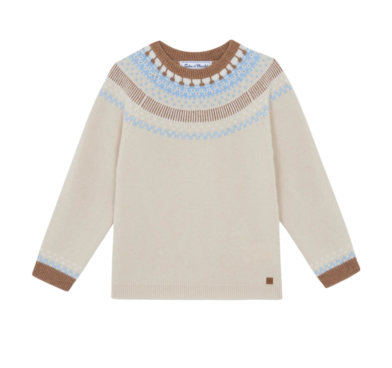 Beige Jacquard Sweater
