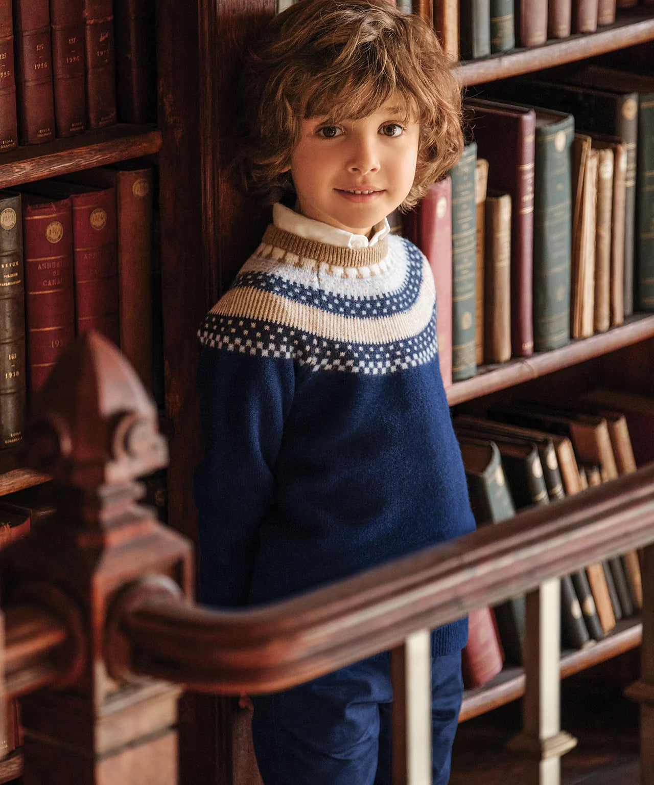 Tartine et Chocolat Navy Jacquard Sweater