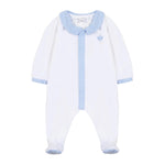 Tartine et Chocolat White and Blue Gingham Footie