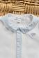White and Blue Gingham Footie