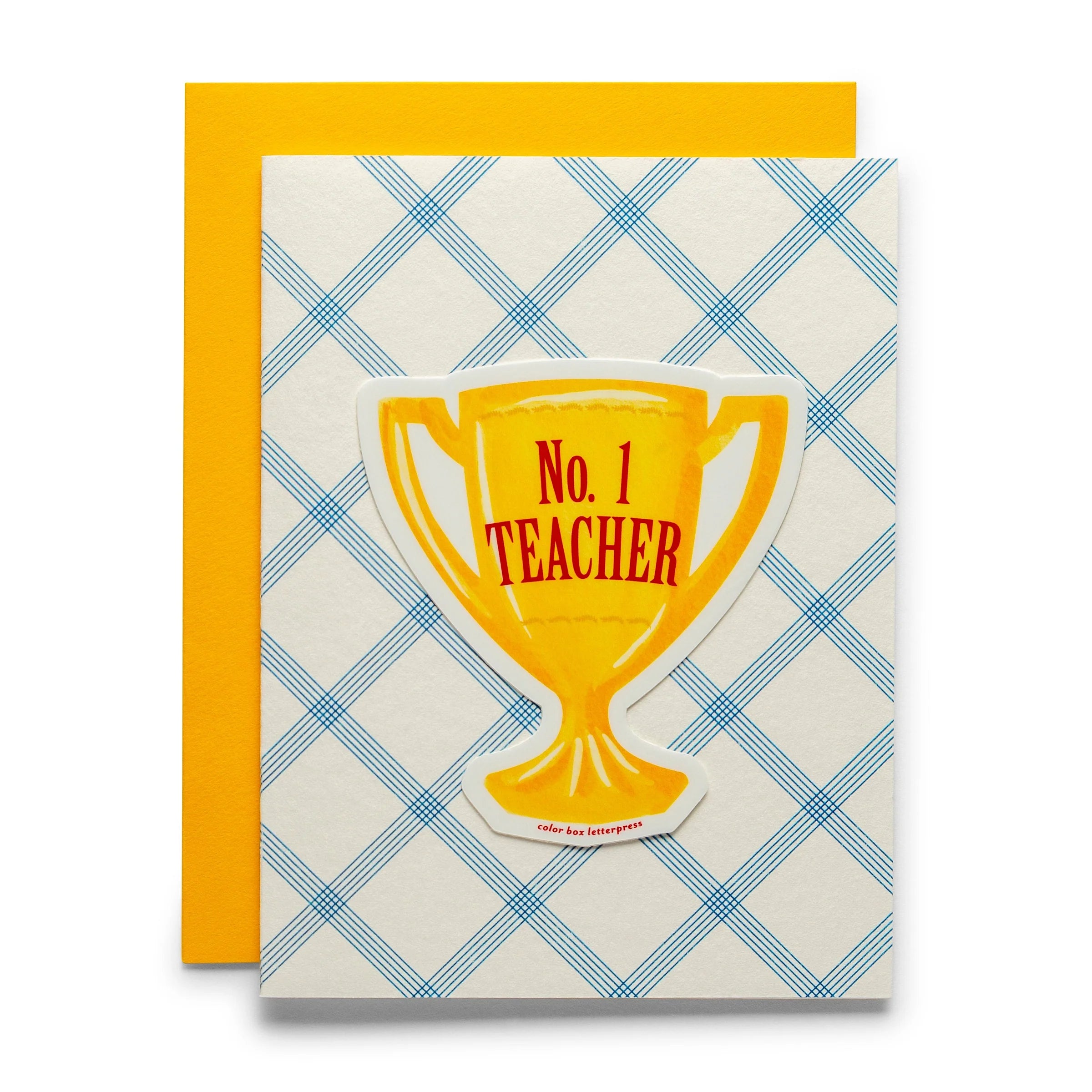 Letterpress Teacher Sticker Greeting Card 
