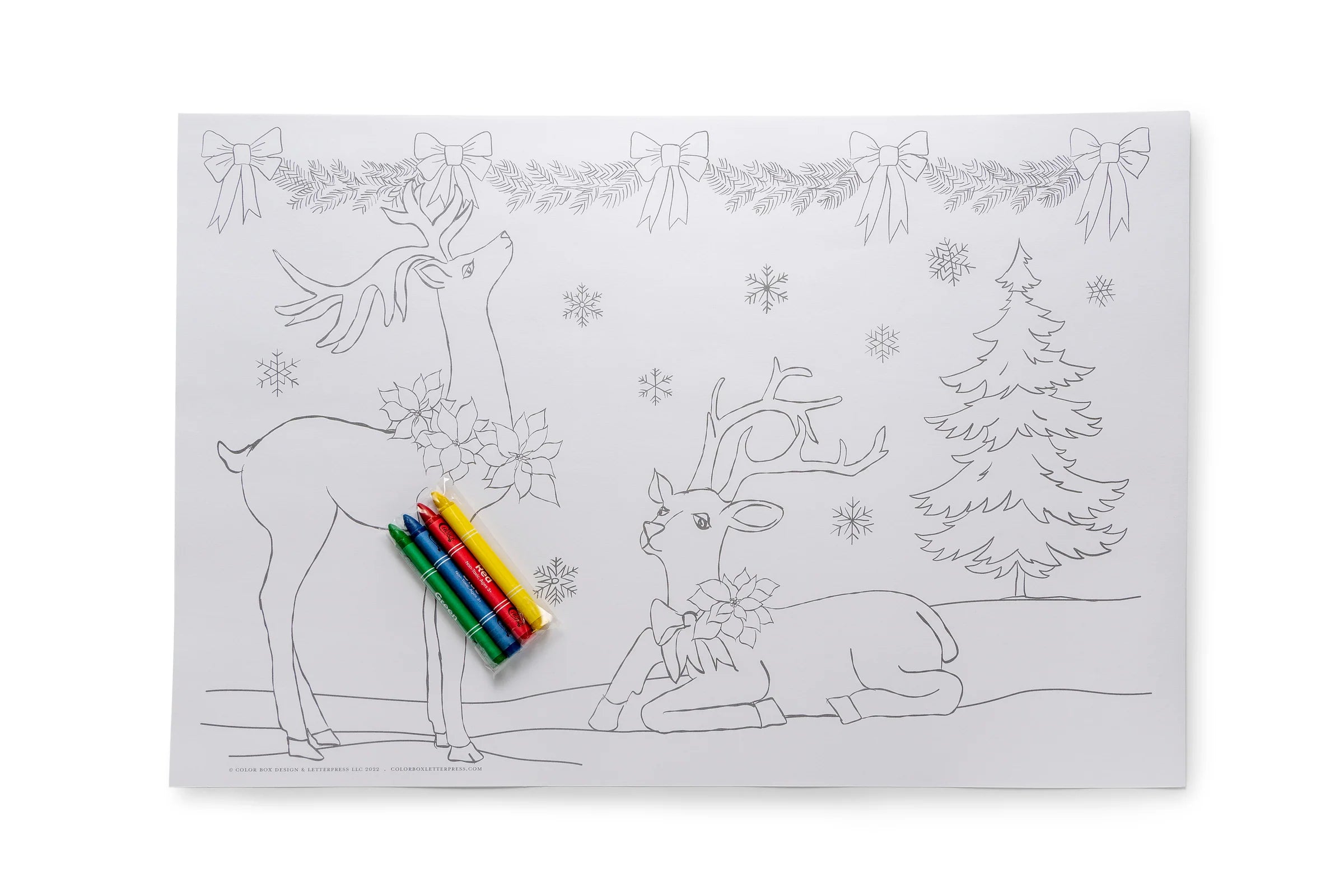 Letterpress Christmas Coloring Place Mats