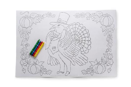 Letterpress Thanksgiving Coloring Place Mats
