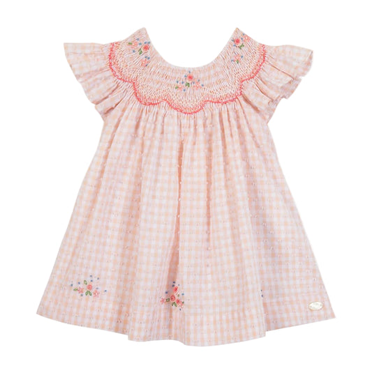 Tartine et Chocolat Pink Floral Gingham Dress