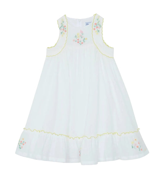 Tartine et Chocolat White Cotton Plumetis Dress