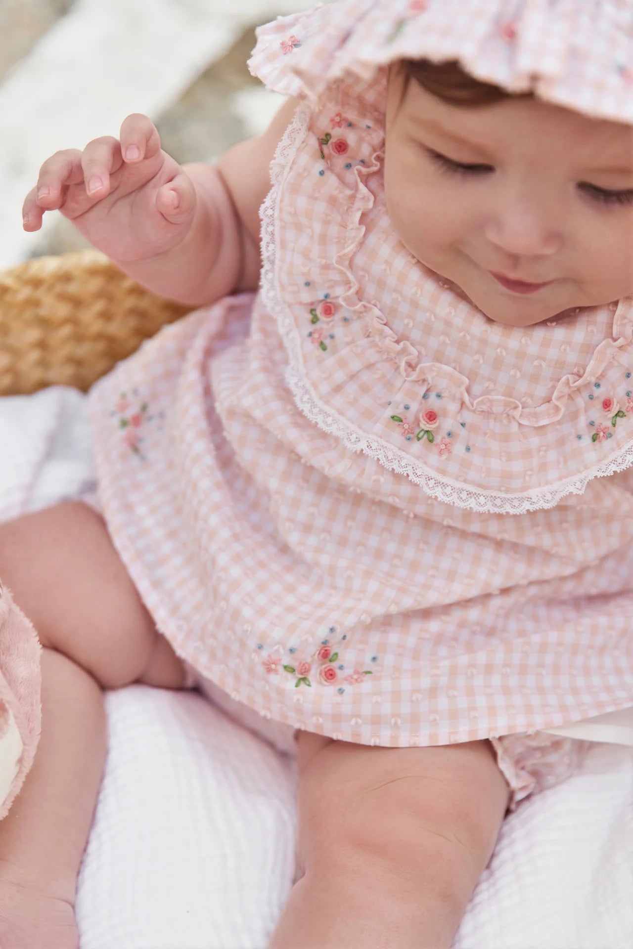 Pink Gingham Bloomer Set