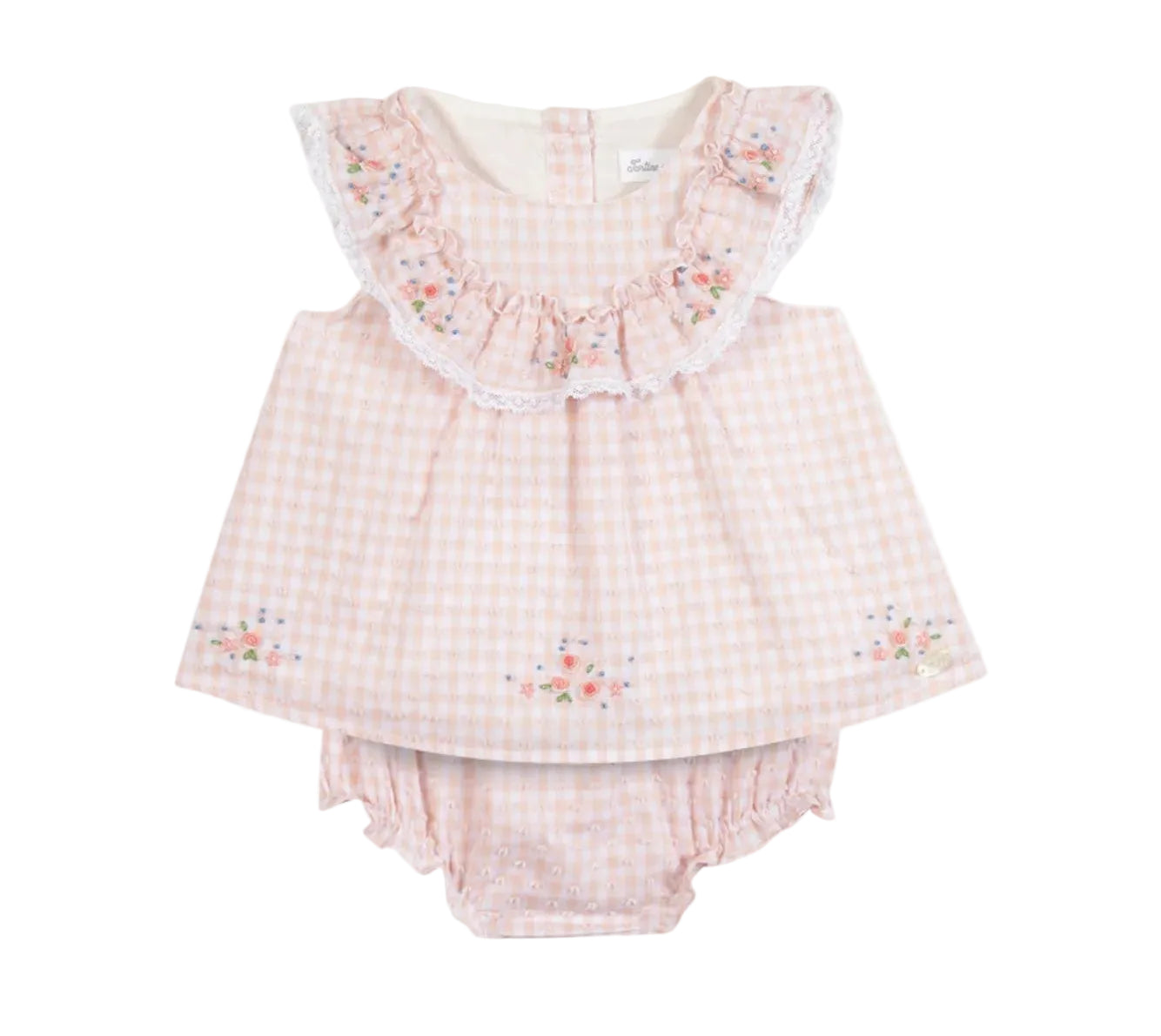 Tartine et Chocolat Pink Gingham Bloomer Set