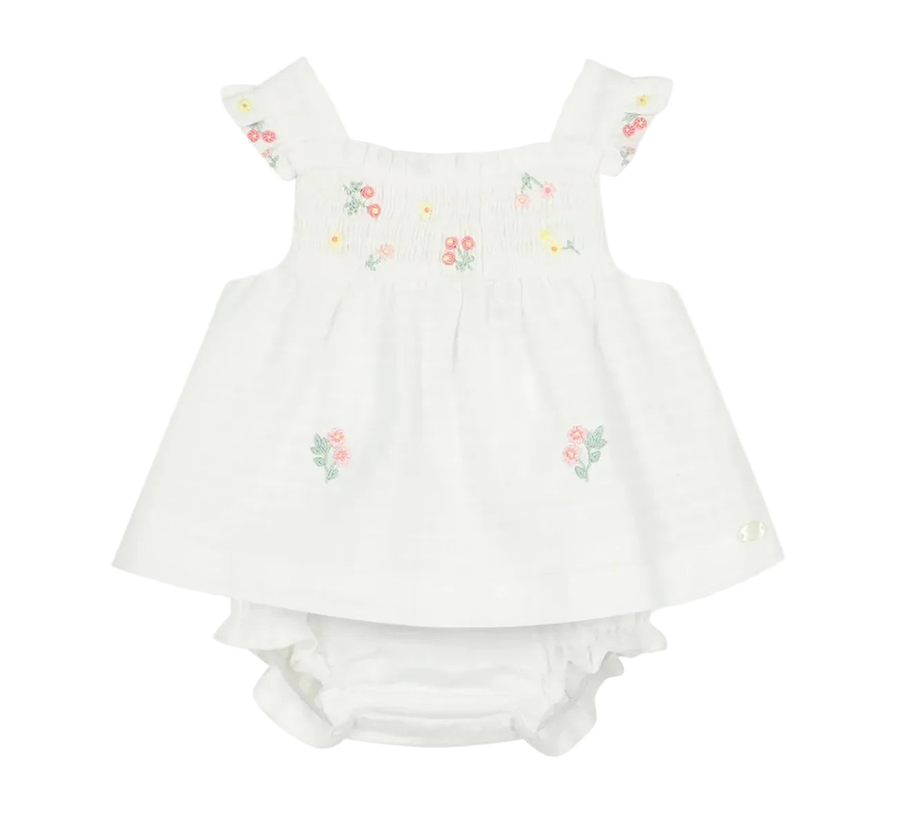 White Smocked Short Outfit