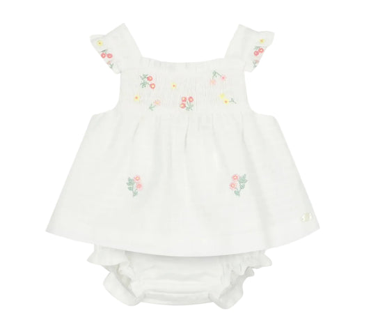 White Smocked Short Outfit