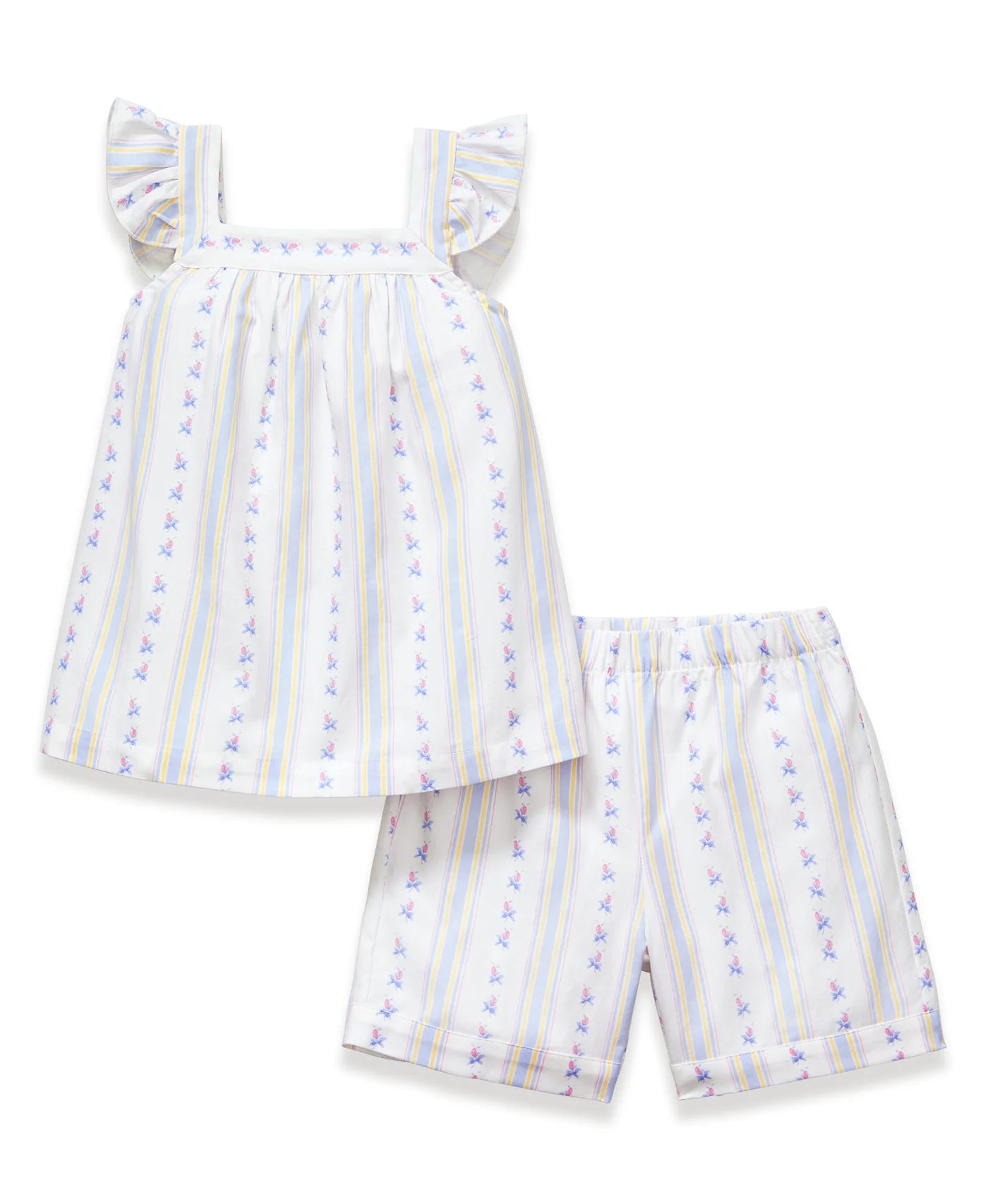 Petite Plume Cottage Stripe Twill Clara Short Set