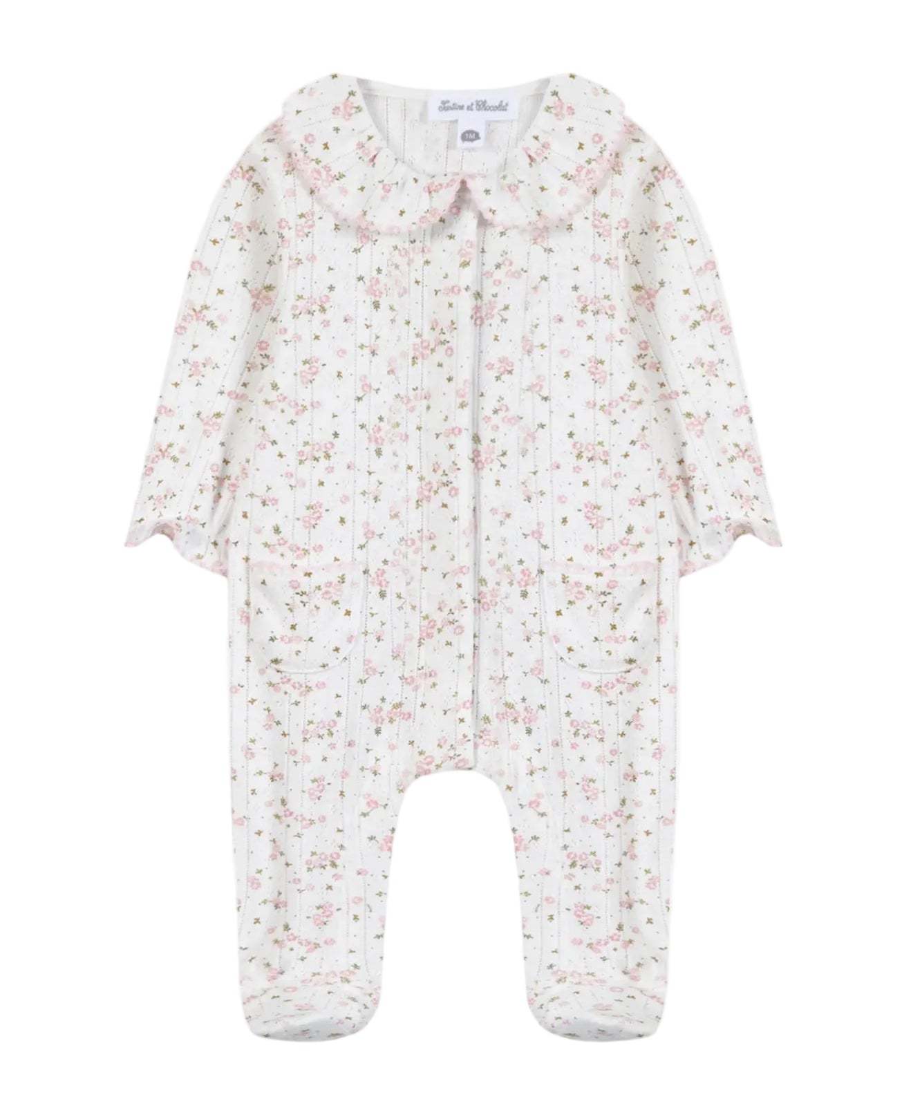 Tartine et Chocolat Ecru Floral Footie