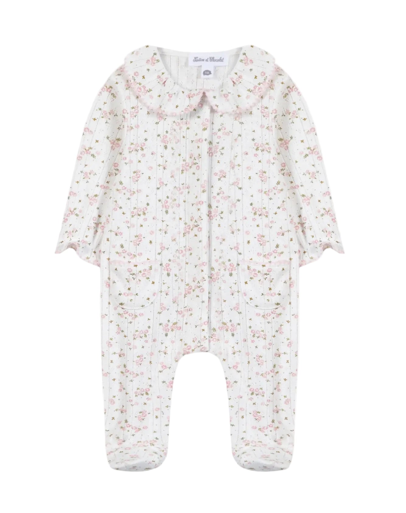 Tartine et Chocolat Ecru Floral Footie