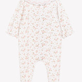 Tartine et Chocolat Ecru Floral Ruffled Collar Footie