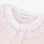 Tartine et Chocolat Pale Pink Velvet Striped Footie
