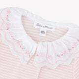 Tartine et Chocolat Pale Pink Velvet Striped Footie