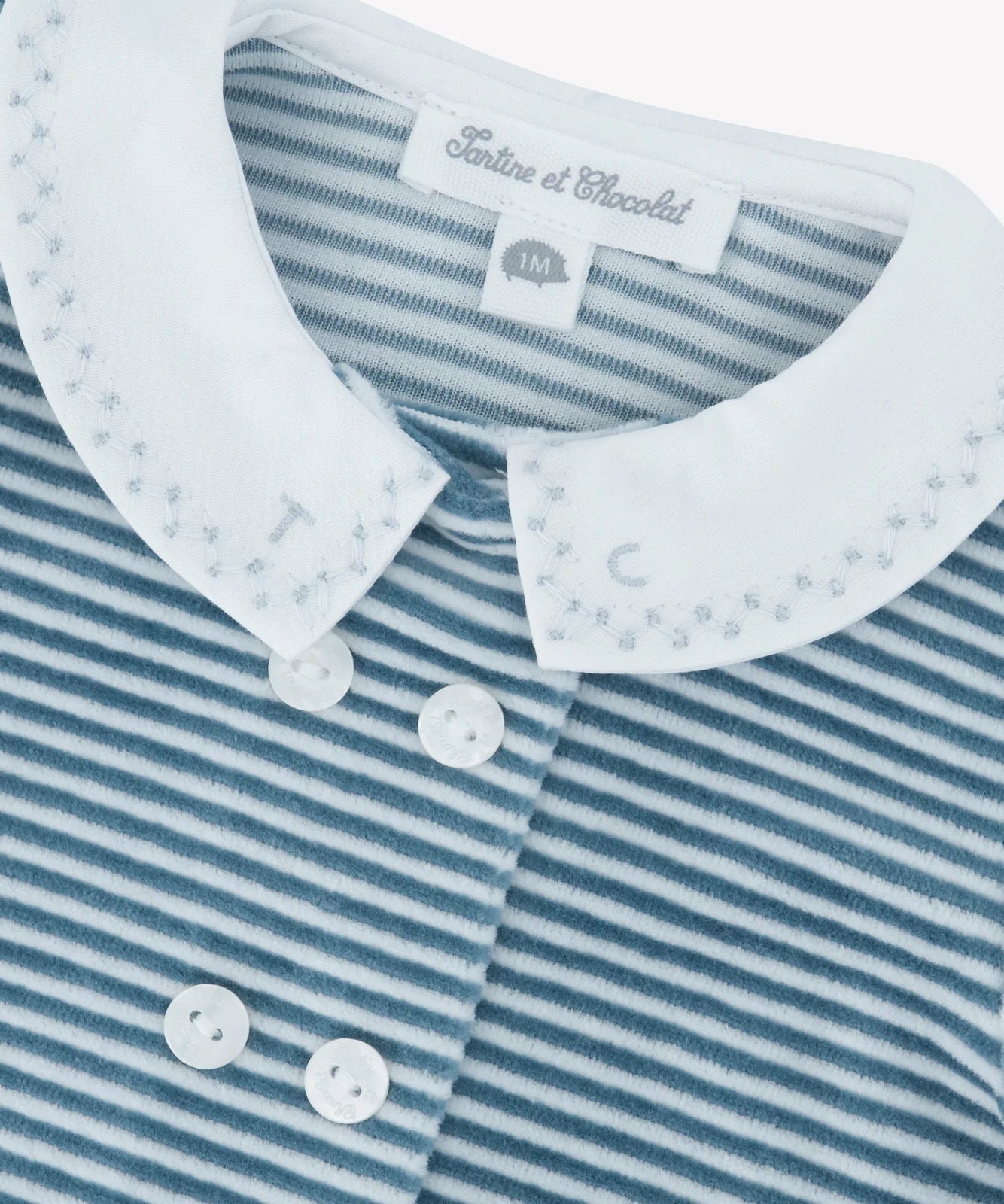 Tartine et Chocolat Blue Storm Striped Footie