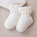 Tartine et Chocolat Ecru Knit Cashmere Slippers