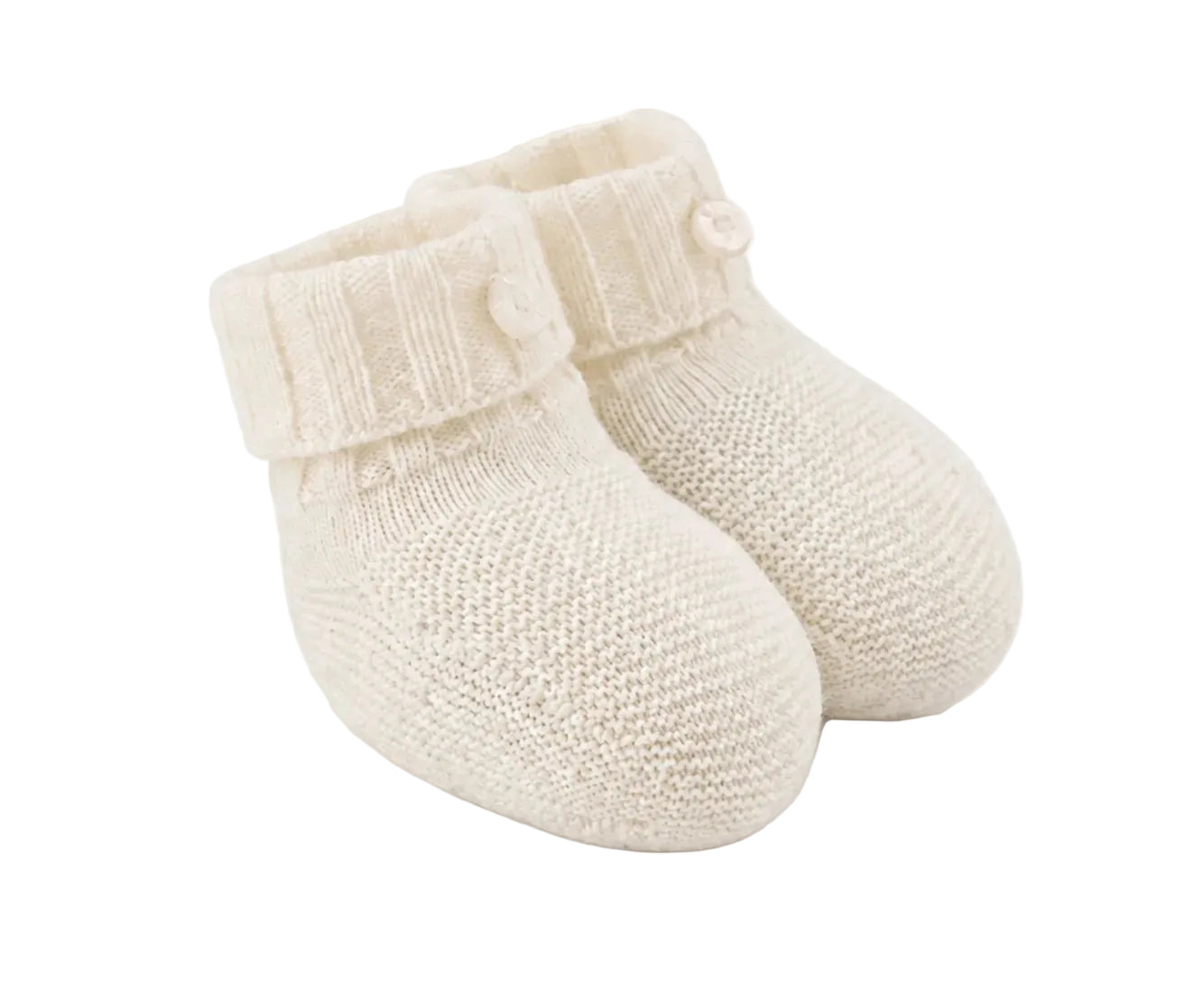 Tartine et Chocolat Ecru Knit Cashmere Slippers