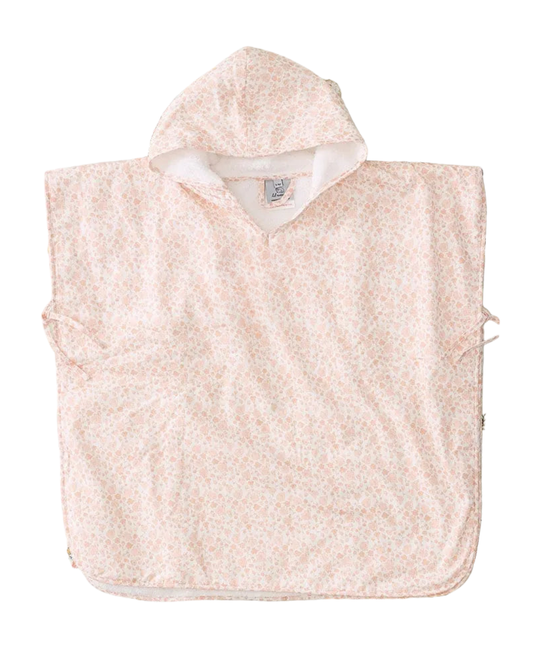 Percale Kids Poncho- Pink Floral