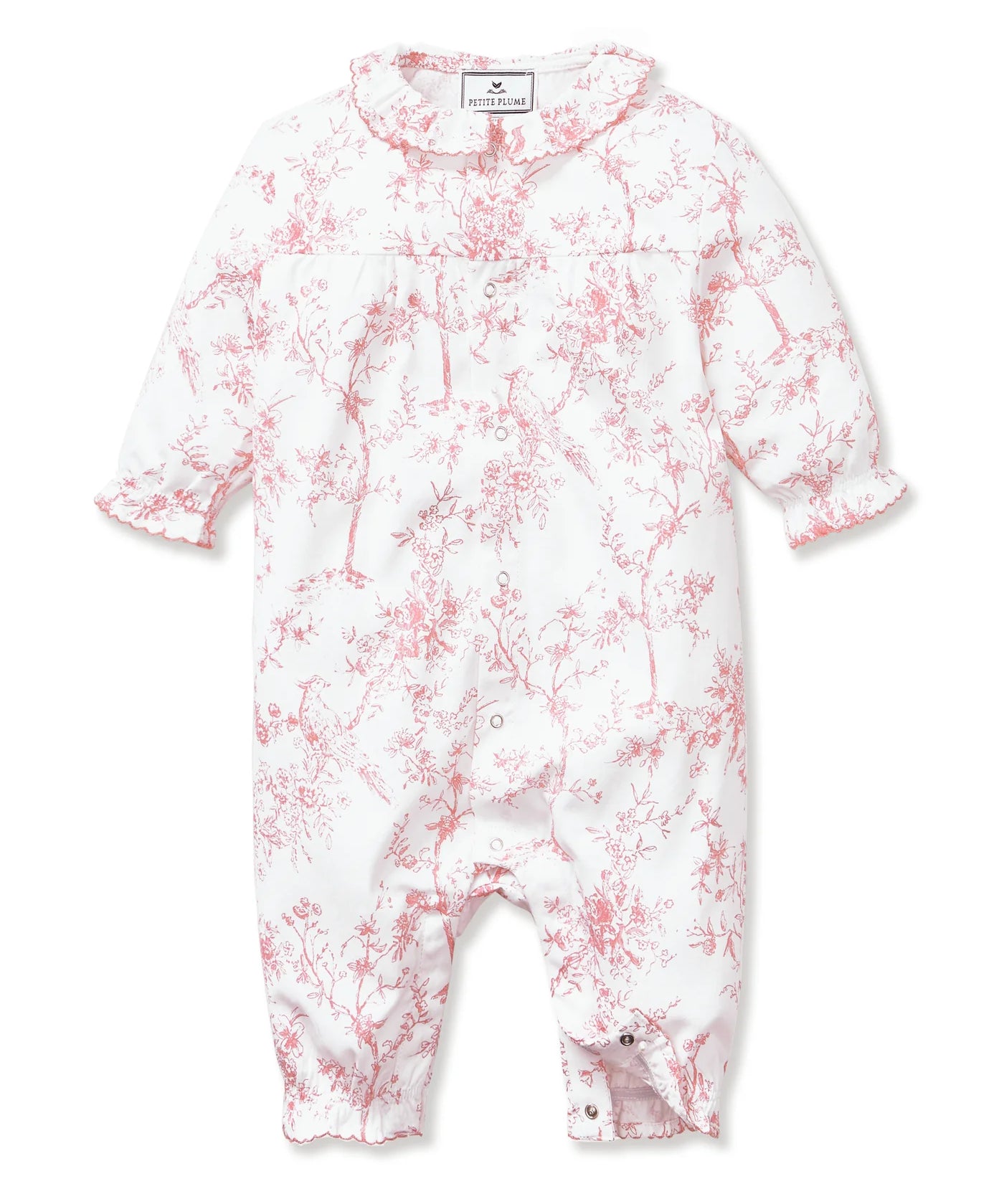 Petite Plume Pink Timeless Toile Madeline Romper