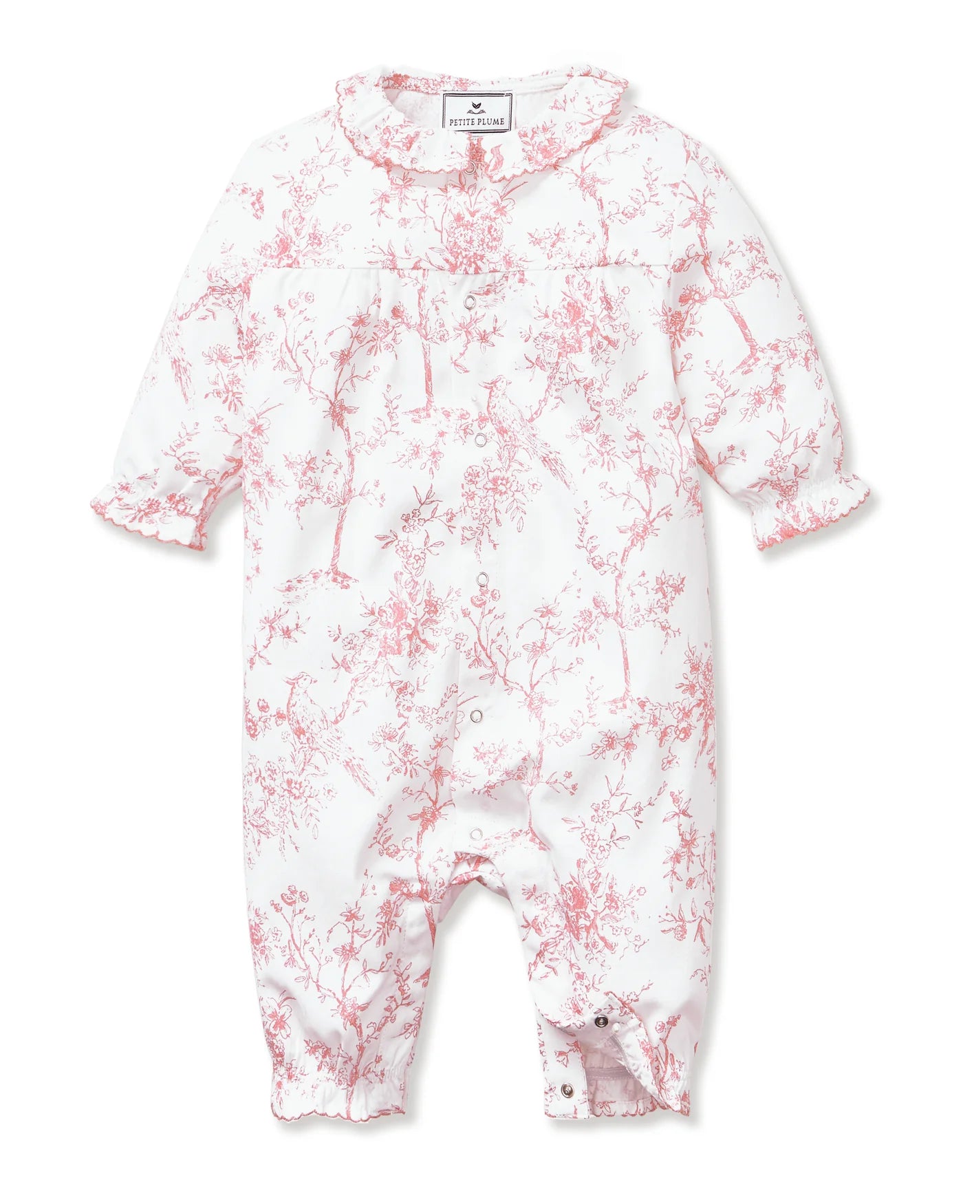 Petite Plume Pink Timeless Toile Madeline Romper
