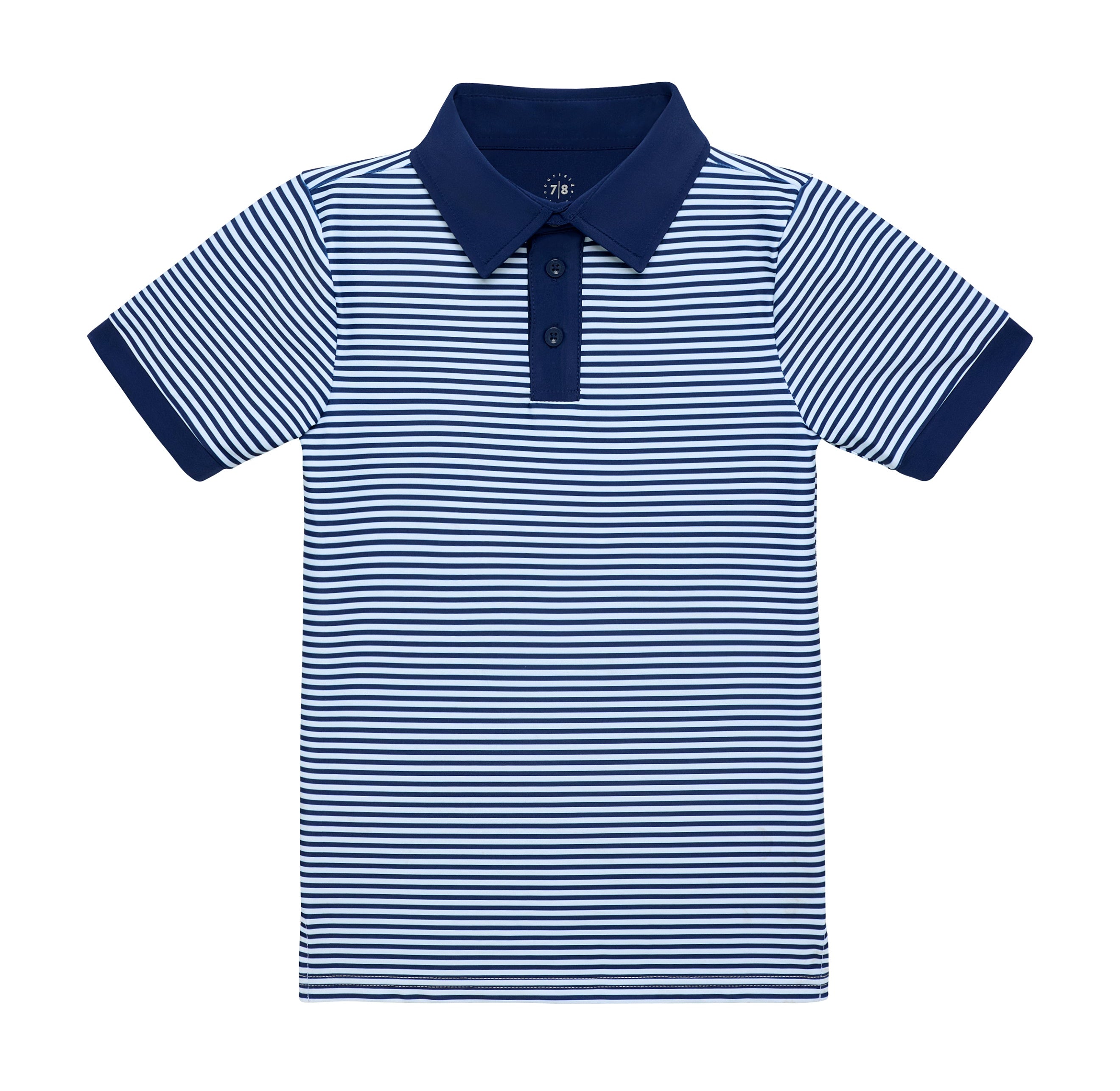 Courtside Kids Navy Thin Stripe Polo Shirt