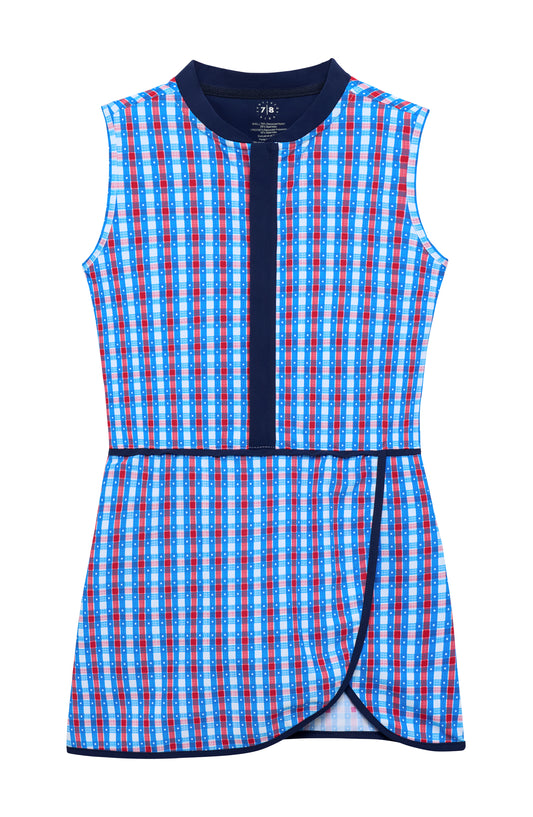 Courtside Kids Red, White, and Gingham Tennis Dress