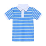Courtside Kids Sky Blue Baseline Stripe Polo Shirt