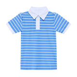 Courtside Kids Sky Blue Baseline Stripe Polo Shirt