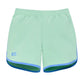 Courtside Kids Palm Green Retro Super Short With Sky Blue Piping