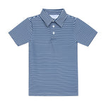 Courtside Kids Navy and White Thin Stripe Polo Shirt