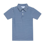Courtside Kids Navy and White Thin Stripe Polo Shirt