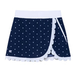 Courtside Kids Navy and White Polka Dot Scalloped Skort