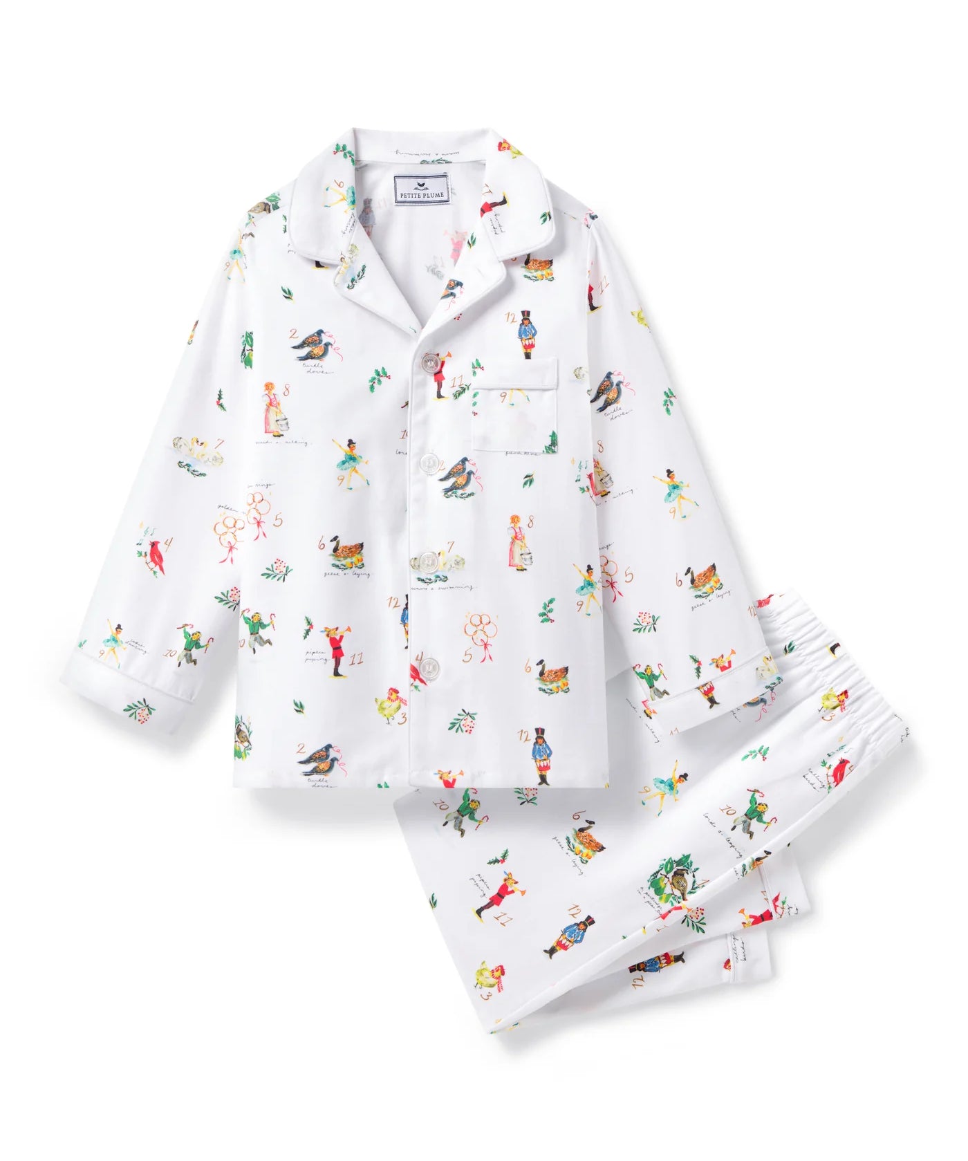 Petite Plume 12 Days of Christmas Twill Children's Pajama Set