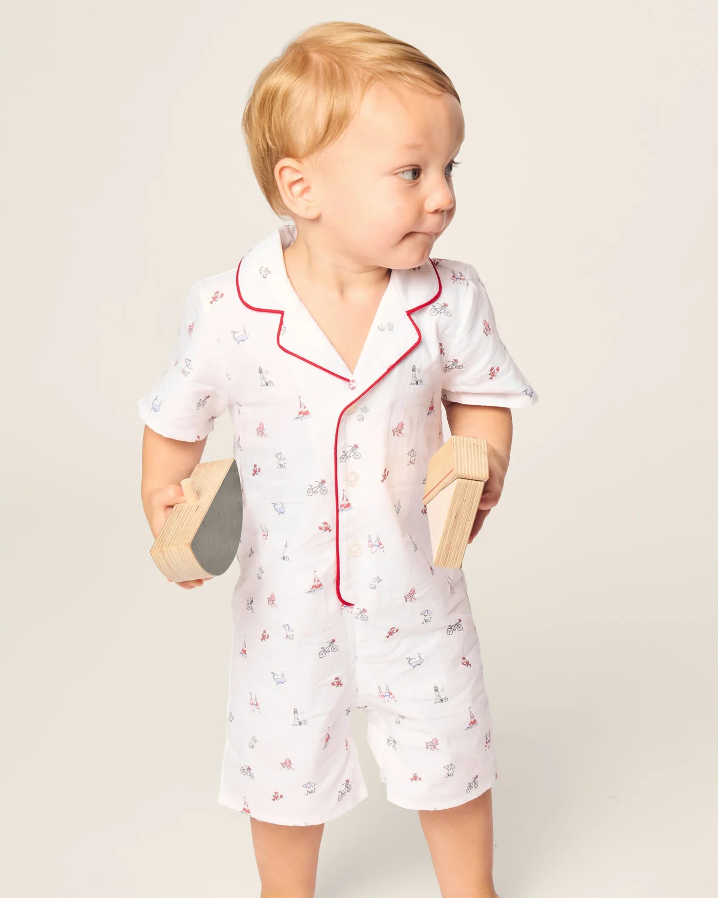 Petite Plume Coastal Charms Twill Romper