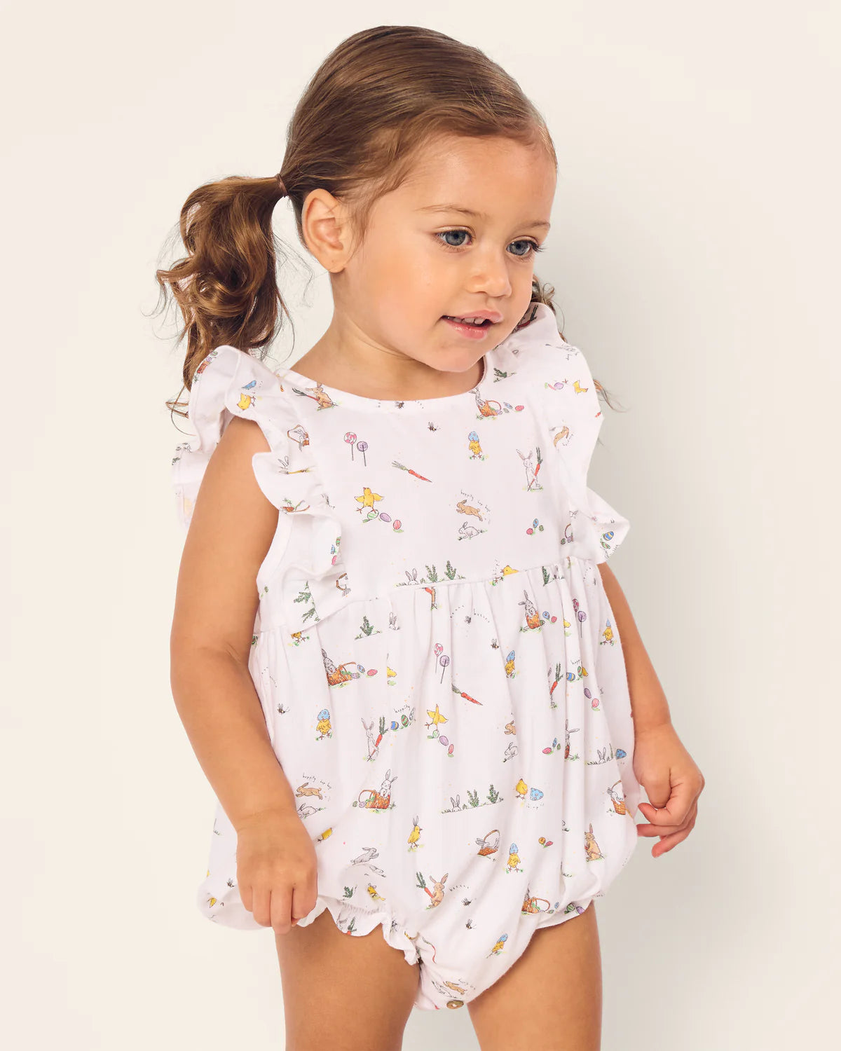 Petite Plume Easter Frolic Twill Ruffle Romper