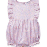 Petite Plume Fleur Blush Twill Ruffled Romper