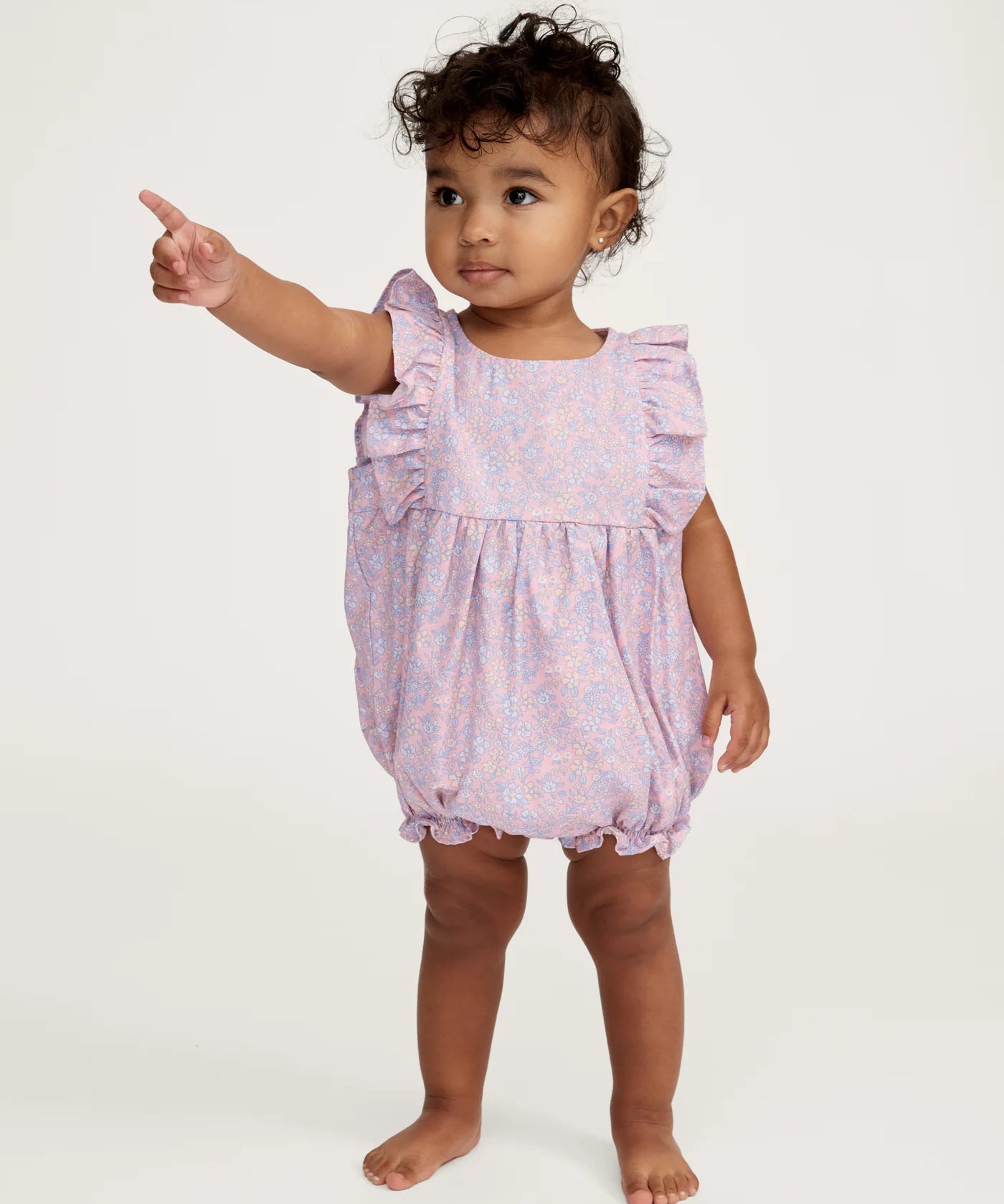 Fleur Blush Twill Ruffled Romper