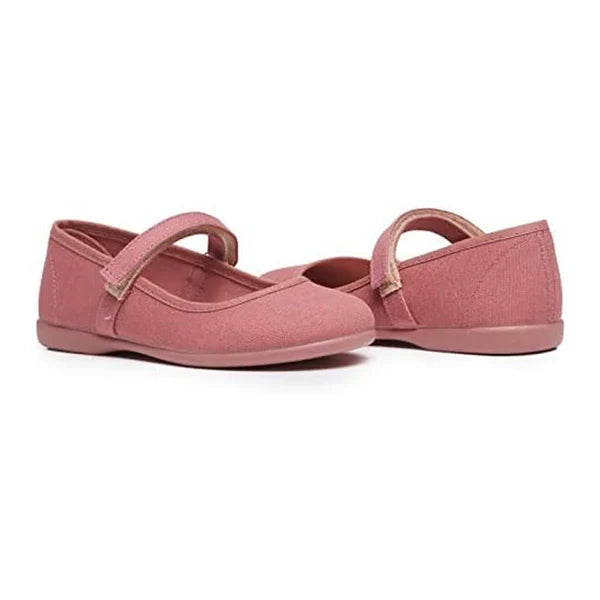 Alma Rosewood Canvas Mary Janes