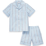 Petite Plume Coastal Stripe Twill Short Set Pajamas