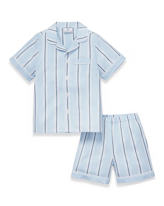 Petite Plume Coastal Stripe Twill Short Set Pajamas