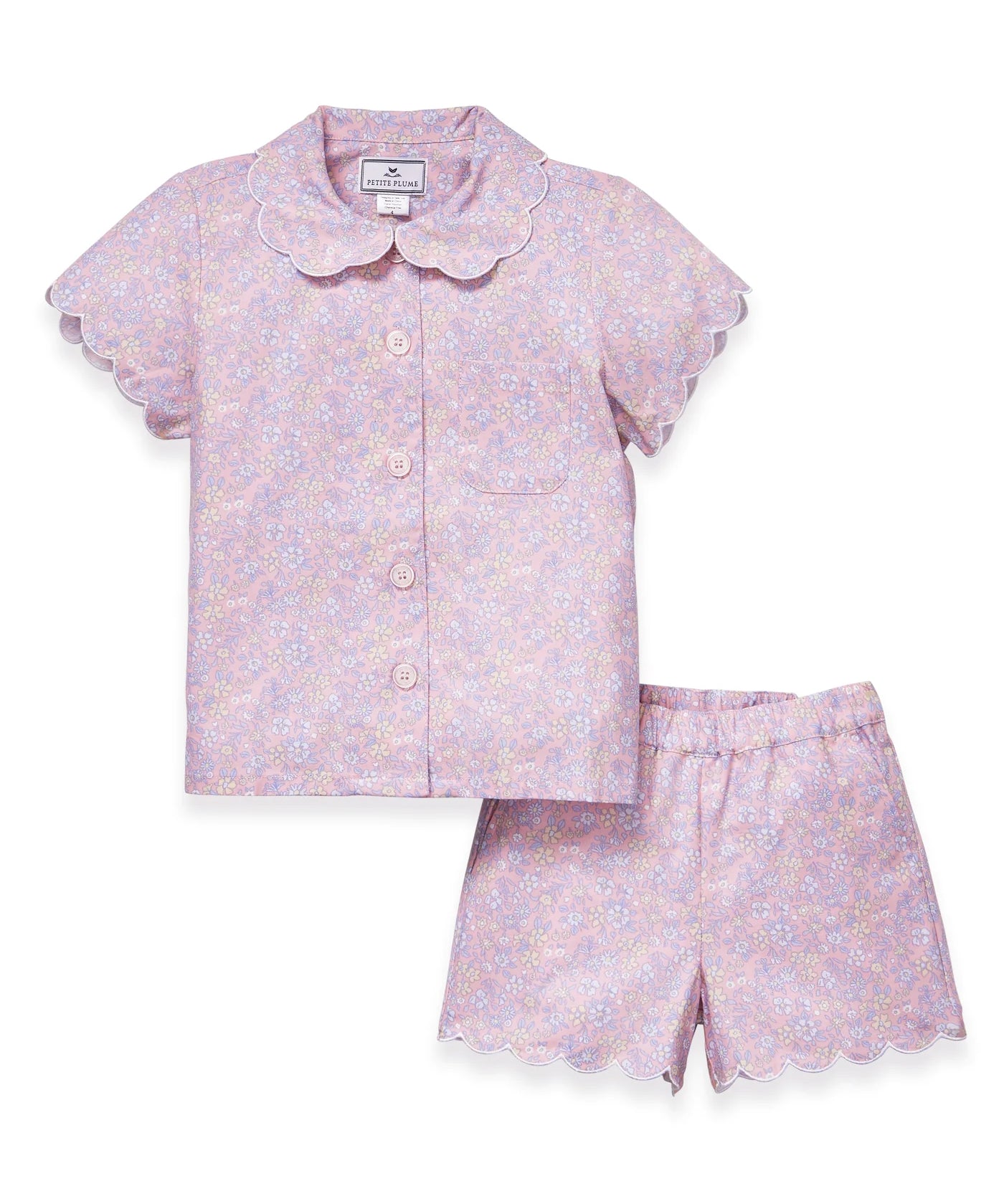 Petite Plume Fleur Blush Colette Twill Short Set Pajamas