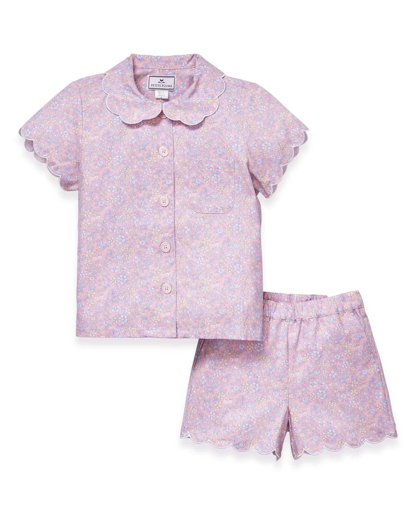Petite Plume Fleur Blush Colette Twill Short Set Pajamas