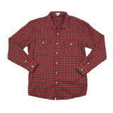 BlueQuail Holiday Plaid Flannel Pearl Snap Long Sleeve Shirt