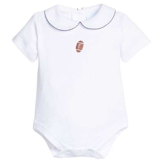 Little English Crochet Peter Pan Onesie- Football