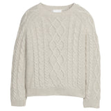 Little English Cable Knit Sweater- Gray