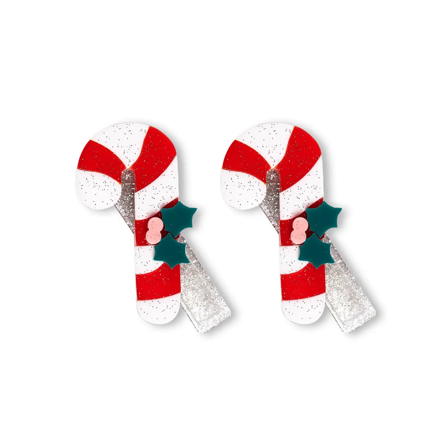 Lilies & Roses Candy Cane Alligator Clips